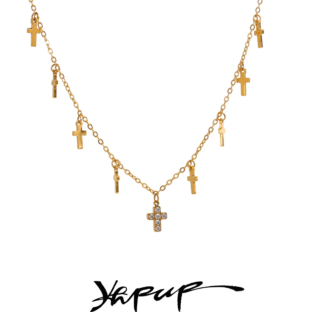 Yhpup Necklace Stainless Steel 18K PVD Gold Plated