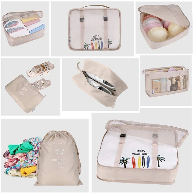 Acquista 8 pezzi/set per borse organizer da viaggio accessori bagagli  organizer per valigie borsa per il lavaggio impermeabile custodia per  vestiti
