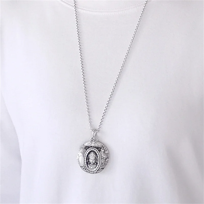 Retro Relief Dämonen Buddhas Anhänger Für Männer Schmuck Segen Amulett Halskette Männlich Weiblich Halsband Zubehör – Detail 7