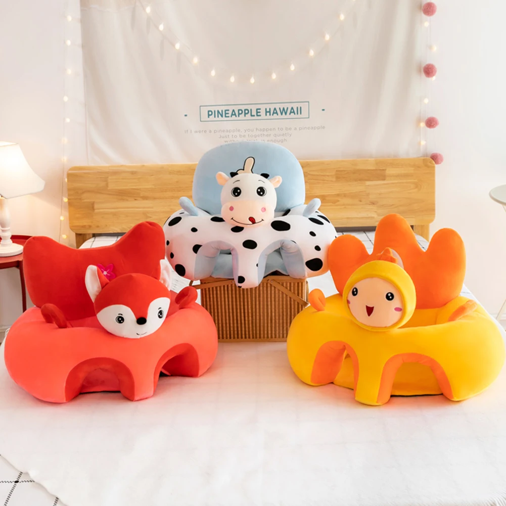 Baby Sofa Support Seat Cover Cartoon Learning To Sit Comfortable Chair Comfort Washable Animal Sofa pillowcase（without Cotton）