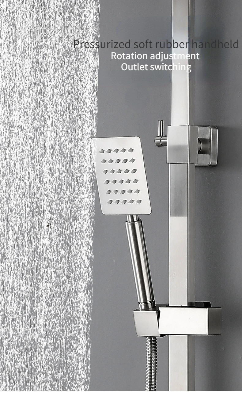 Description Picture 5 of itemStainless Steel Shower Set In-wall Simple  System  Pressurized  Head Three-function Bathroom