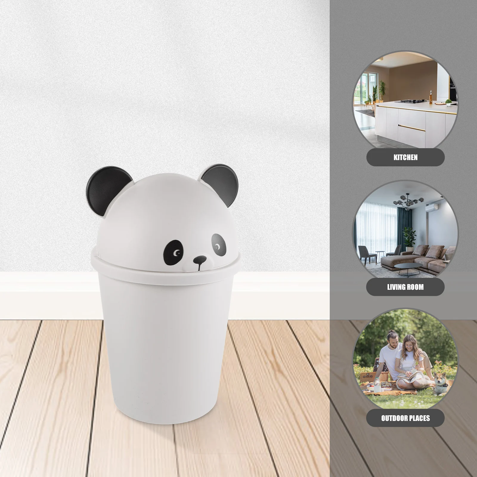 

Lovely Trash Bin Trash Container Cartoon Panda Garbage Can Large Capacity Waste Can