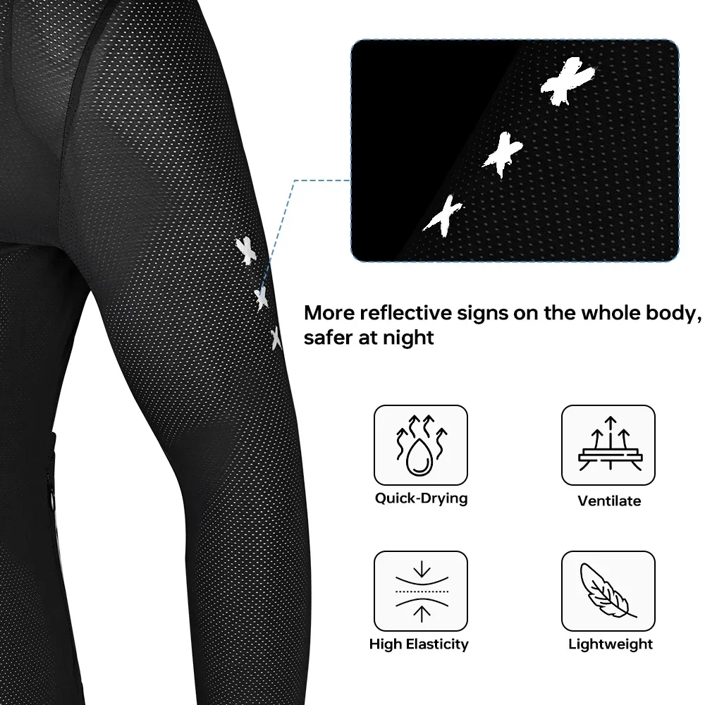 X-TIGER Men's Cycling Jersey Autumn Three Pocket Reflective Cycling Jacket Sport Mountain Bike Shirt Ciclismo Long Sleeve 2