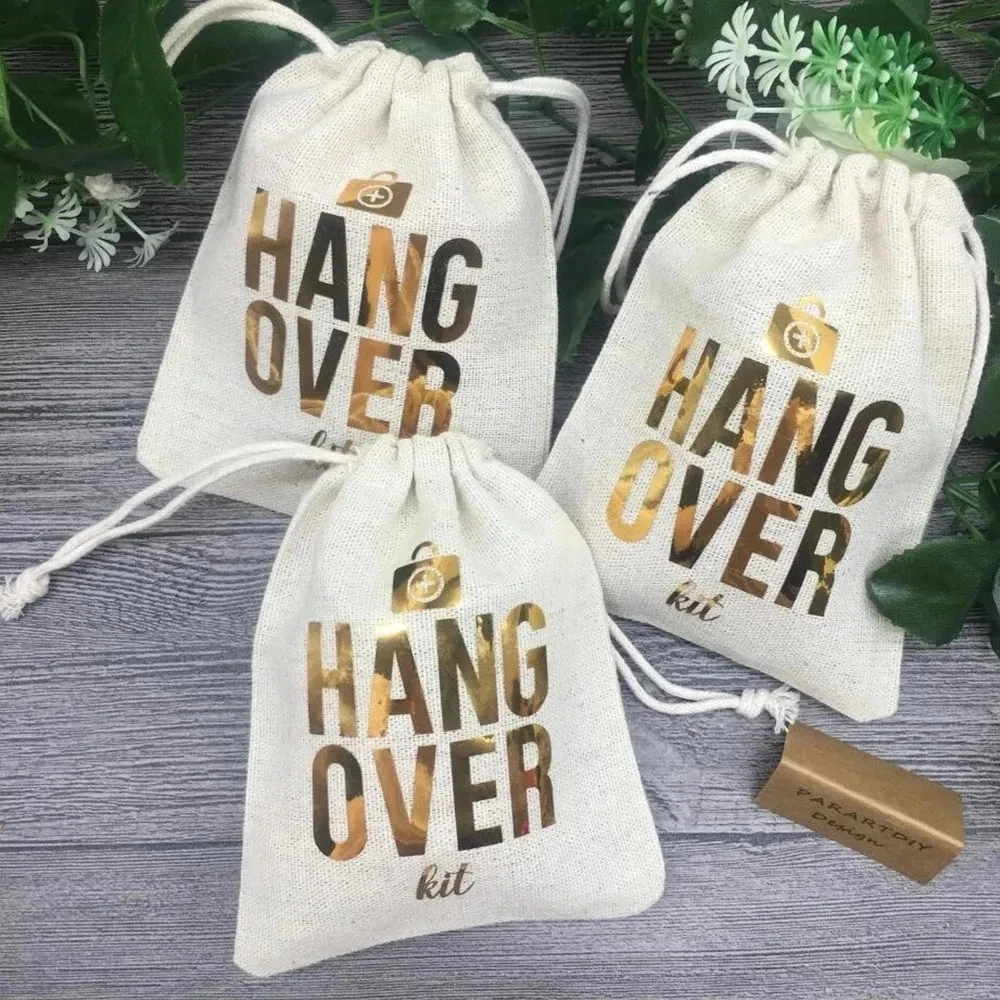 

customize gold bridesmaid survival wedding Bachelorette Hangover Kits party Candy pouches Perfect Blend favor bags