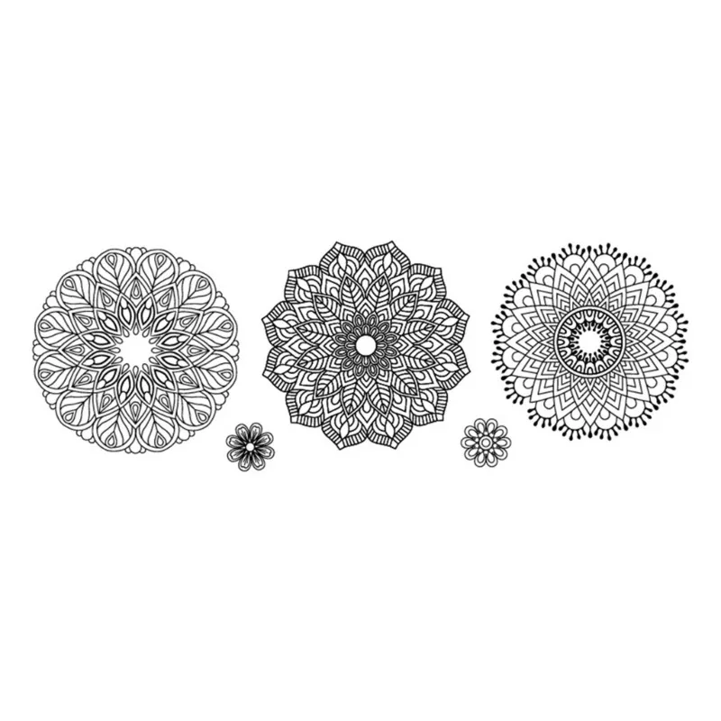 빈티지 만다라 꽃 실리콘 클리어 우표 카드 만들기 인감 스크랩북 장식 정크 저널 투명 고무 스탬프