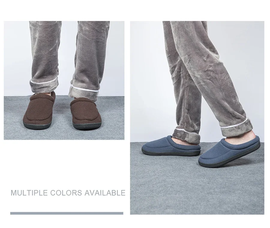 Men Winter Warm Fur Slippers House Non-Slip Soft Shoes Men Comfort Flat Heel Slides Home Indoor Bedroom Zapatillas Casa Mujer