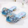 Girls Summer Sandals fashion Slipper Sequined Princesse Children High Heel Party Dress Elsa Shoes Leather Slipper for Girl 4
