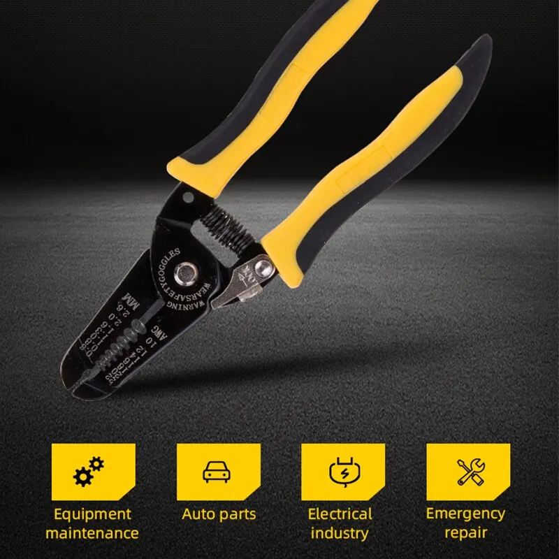 DELI 7 Inch 2 in 1 Wire Stripper Cutter Slip Resistance Blade Dual Color PVC Coated Handle wire stripper stripping pliers wire stripping pliers mini wire stripper wire cutter wire cutting pliers wire pliers