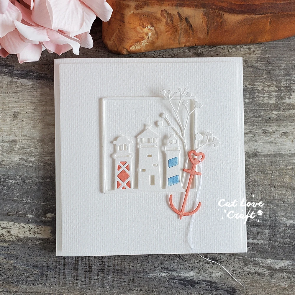Catlove 등대 사각형 프레임 금속 절단 다이 스크랩북 스텐실 다이 컷 카드 만들기 DIY 공예 엠보싱 2023 년 새로운