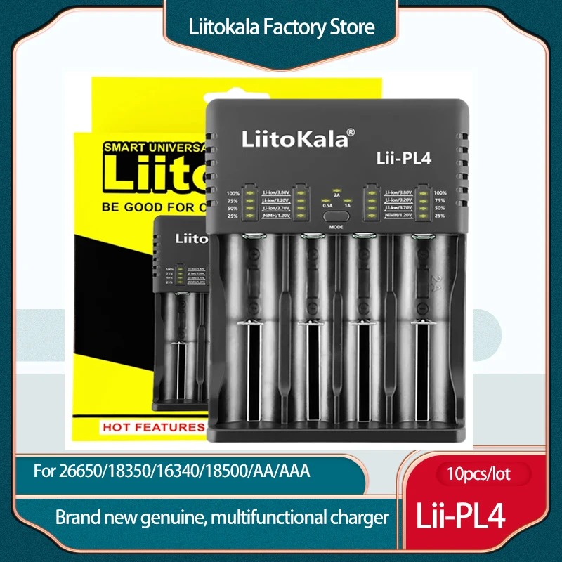 

10 шт./лот LiitoKala Lii-PL4 18650 зарядное устройство для аккумуляторов 21700 26650 18350 AA AAA быстрое зарядное устройство для Li-Ion 4,2 V 4,35 V 3,6 V 1,2 V