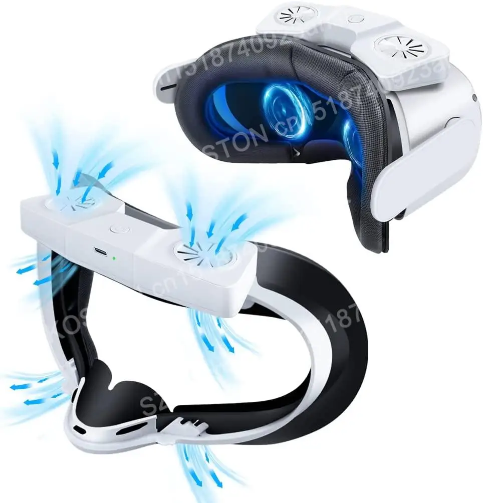 

Cooling Fan for Oculus Quest 2 PU Face Cover Facial Interface Double Fan Air Circulation System for Oculus Quest 2 Accessories