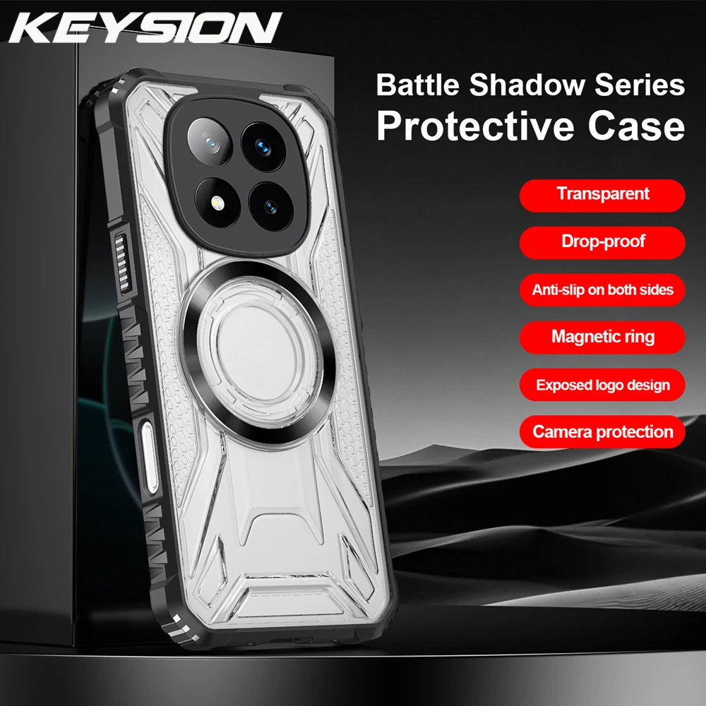 Enhanced Transparent Magnetic Phone Case - Heavy Duty Shockproof Silicone + PC Back Cover