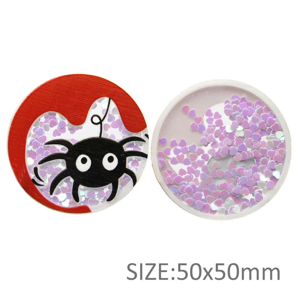 Halloween Ghost Transparent Quicksand Shakers Acrylic Planar Resin Shaker DIY Jewelry Making Hair Accessories Hair Bow