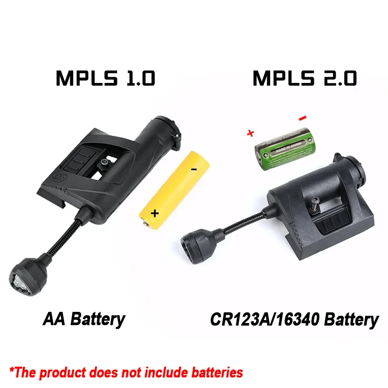 Wadsn-戦術的なヘルメットライト,4つの照明モード,赤と緑の白の