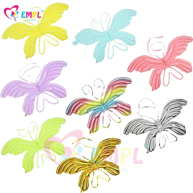Farfalla Elf Wing Foil Balloon Adulti Bambini Angel Wing Air Globos Baby Shower Decorazione Per Feste Di Compleanno Prom Performance Cosplay