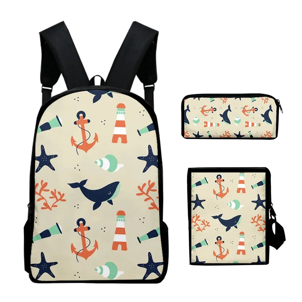 Animal School Backpacks with 3D Animal Print, Laptop Backpack, Tilt Shoulder Bag, Harajuku Pencil Case, Popular, 3PCs per Set