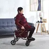 Elderly handcart for shopping, foldable and portable for home use, and can sit on elderly chairs for four rounds of walking 2