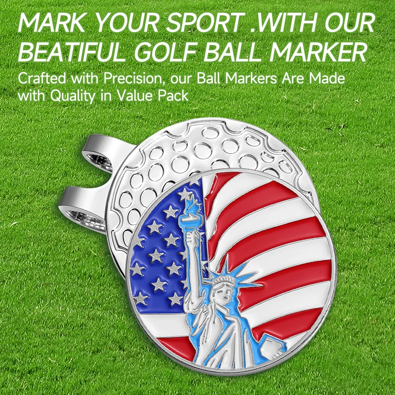 Golf Ball Marker Cap Clips Statue of Liberty Sport Baseball Hat Metal Magnetic Clips Accessories Gift Clothing Golf Supplies