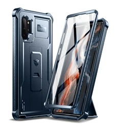 Ultimate Shockproof Full-Body Armor Case with Built-in Screen Protector and Kickstand for Pc + tpu (Blue)