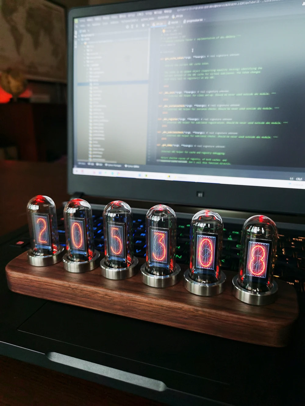ニキシー管 時計 D'ESIGN IPS Gixie Clock NEXTUBE アプリでスマホ操作 Gixie Clock Wi-Fiモデル ギクシークロック