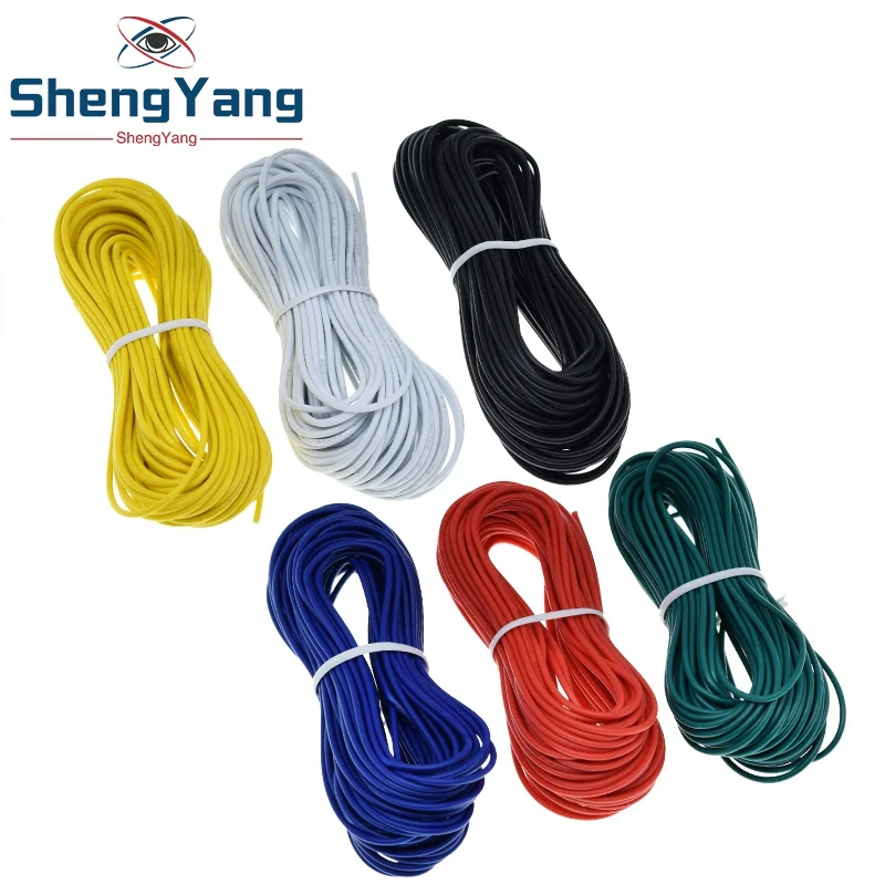 10 m 1007 24 AWG Anschlusskabel 80 °C/300 V Kabel DIY Elektrokabel Rot/Schwarz/Blau/Gelb für elektronische Komponenten