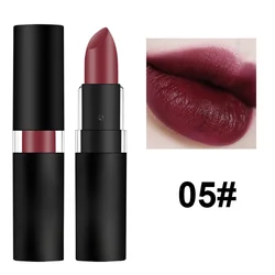 Intense Dark Wine Red Waterproof Matte Lipstick for Bold, Glamorous Makeup (05)