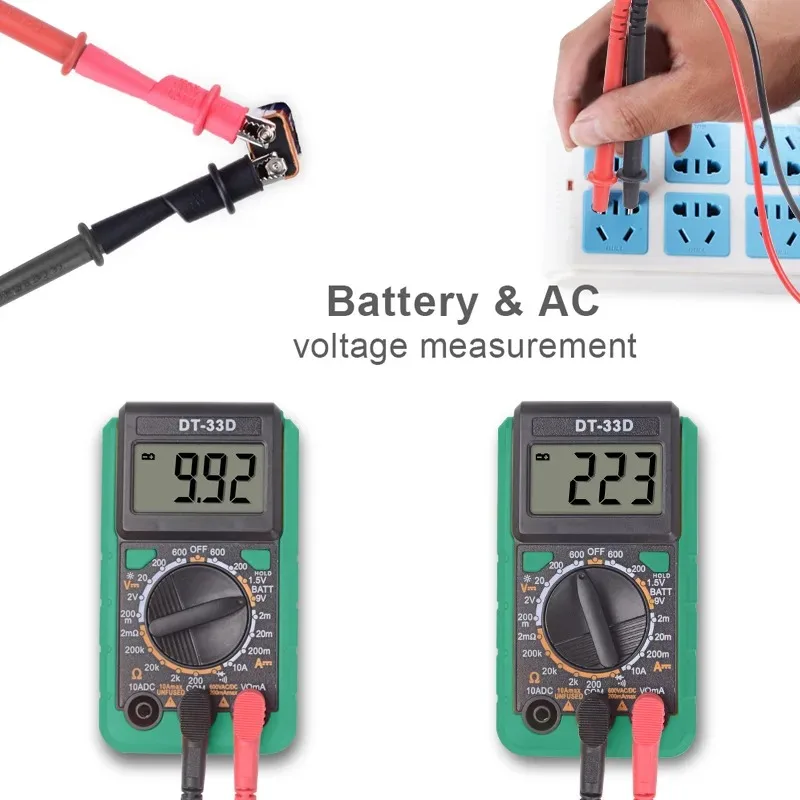 DT-33D 휴대용 멀티미터 디지털 가정용 디지털 디스플레이 전기공 멀티미터