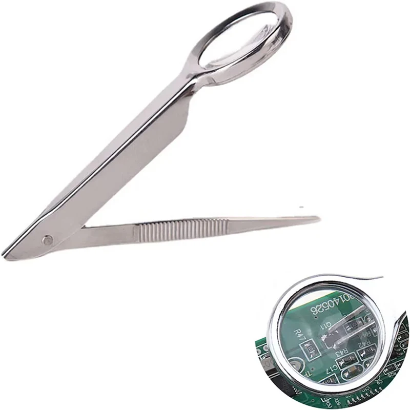 

Портативный ручной Пинцет Sdotter для выщипывания бровей, металлический акриловый пинцет, щипцы с увеличительным стеклом