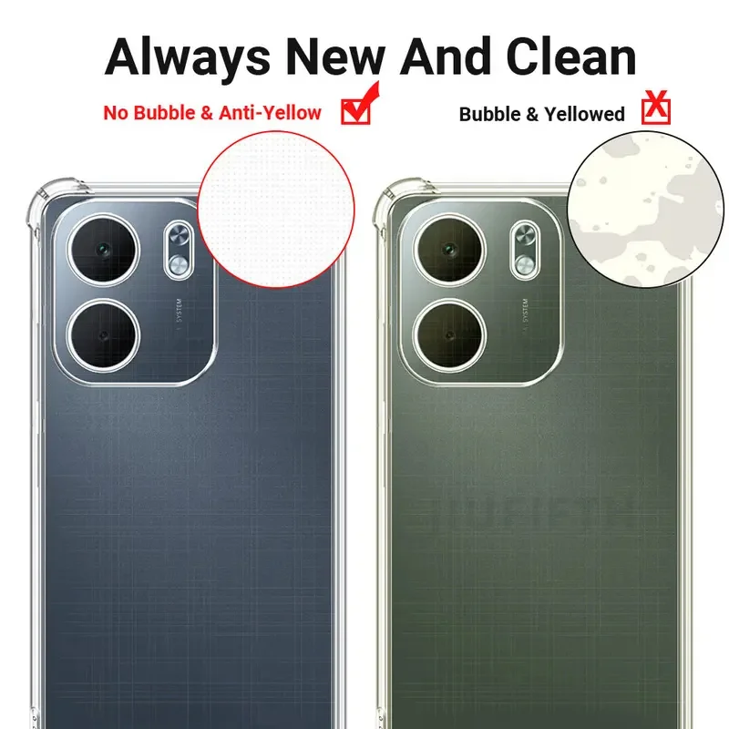 Transparent Shockproof Silicone Phone Case with Airbag Protection