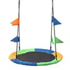 Flying Saucer Tree Swing Set 100CM Garden Swing Kids Hanging Seat Indoor Outdoor Platform Saucer 660lb Kids & Adult Outdoor Toy 5