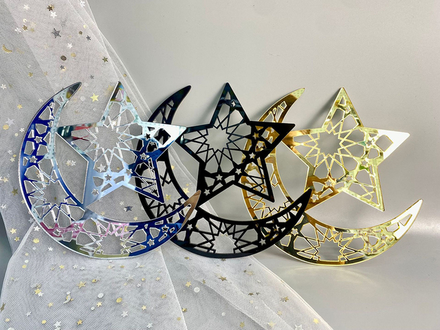 EID Acrylic Wall Sticker 2022 Ramadan Decor for Home Islamic Ramadan Kareem Muslim Party Decor Eid Mubarak Gifts Eid Al Adh