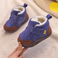 Winter Baby Shoes Warm Plush Soft Bottom Hook Loop Non Slip Cotton Toddler Short Boots Newborn Baby Outdoor Soft Infant Shoes 4
