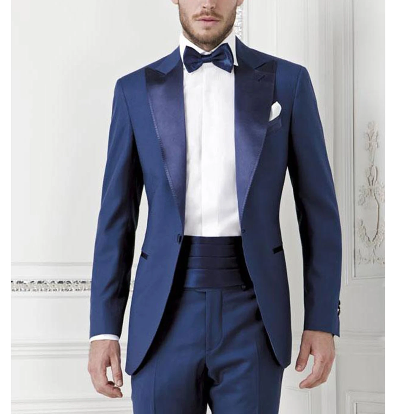 

Fashion Men Suits Groom Tuxedo Jacket Pants Splicing Peak Lapel Wedding 2 Pieces Slim Fit Formal Business Set Homme Costume