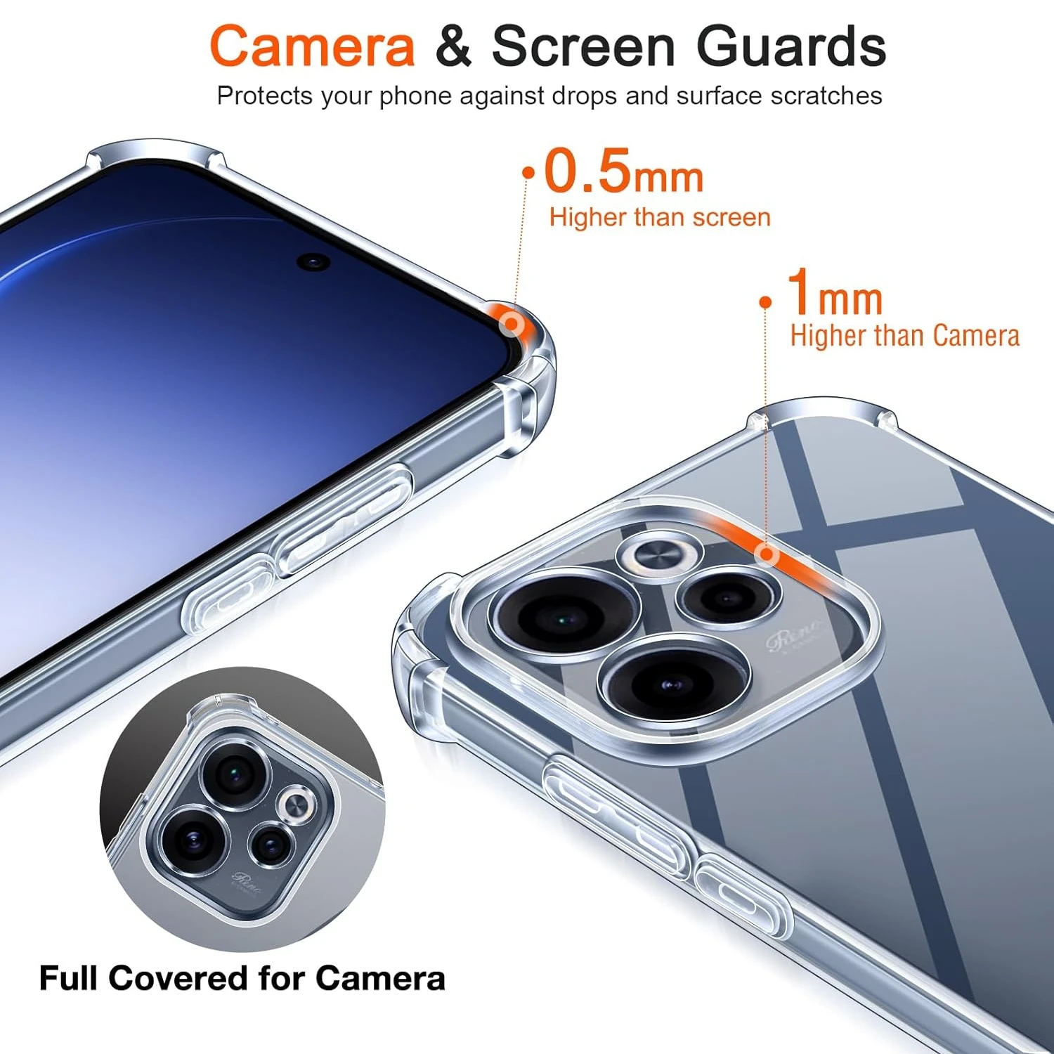 Four-Corners Shockproof Transparent TPU Protective Case