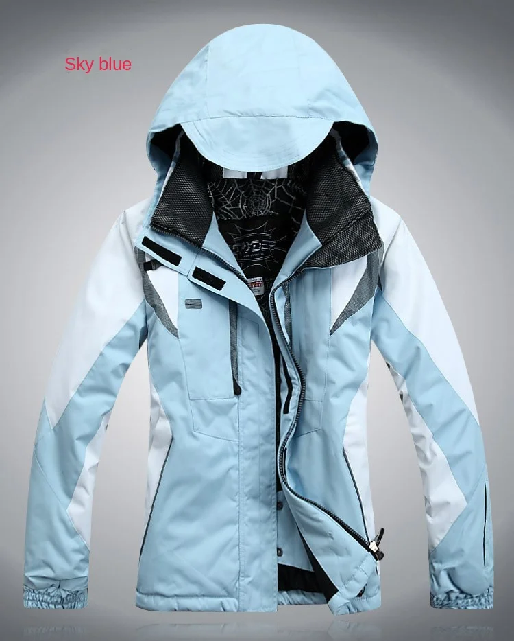 Sky Blue Color Classic Women Spyder Ski Jacket Spider Windproof Waterproof Warm Ski Jacket