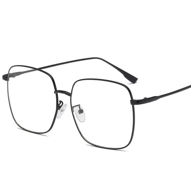 Big Frame Square Myopia Lens Women Diopter Eyeglasses Metal Pink Frame Nearsighted Glasses Prescription 0 -0.5 -0.75 To -4.0 3