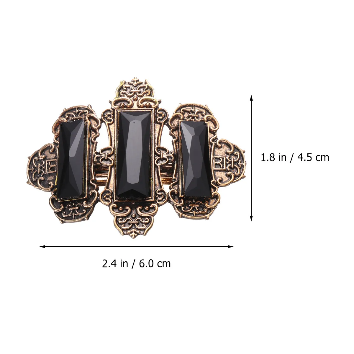 1pc 라인스톤 헤어 클립 합금 스프링 버클 포니테일 클립 여성용 패션 머리핀 데일리 파티용 골든 블랙