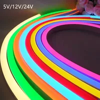 5V 12V 24V Led Neon Strip Light 6mm Narrow Rope Flex Tape Silicon Tube Bar Waterproof DIY Sign Red Green Blue Yellow Pink White 1