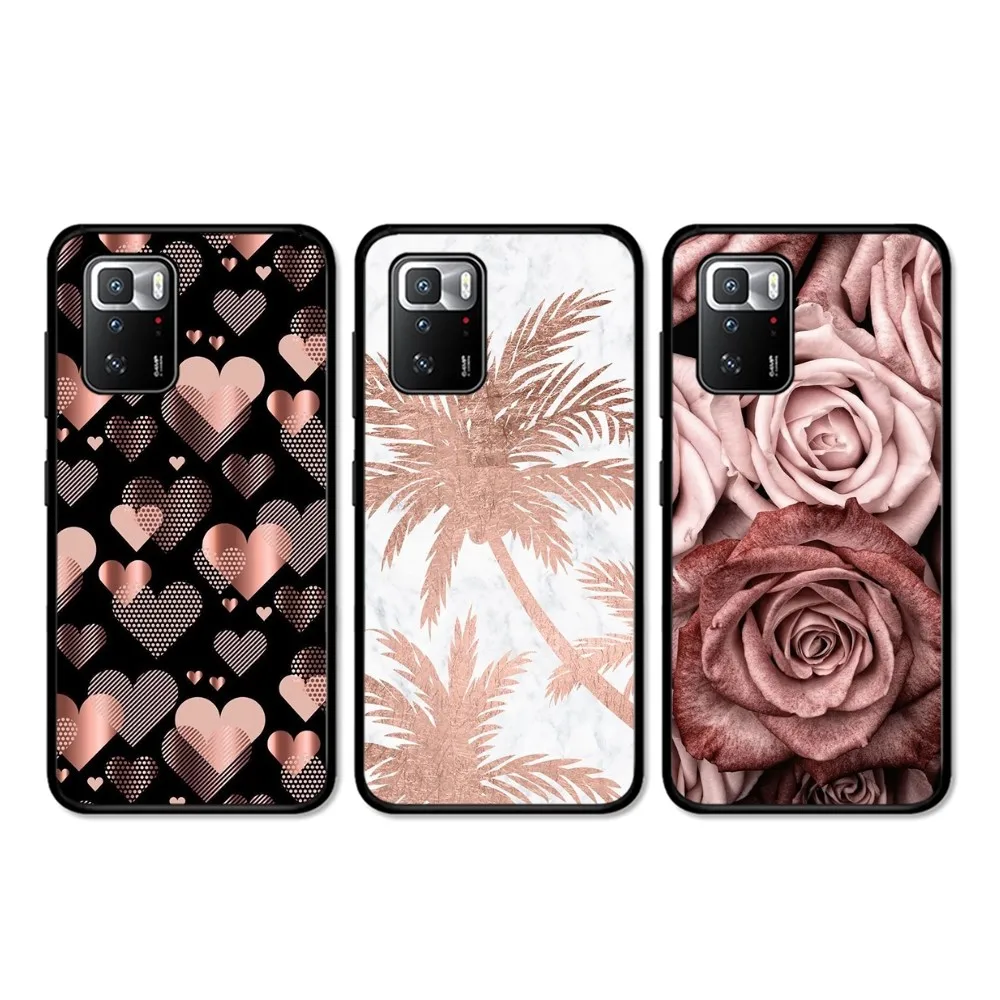 

Beautiful gold Rose Phone Case For Redmi 5 6 7 8 9 10 plus pro 6 7 8 9 A GO K20 K30 K40 pro plus F3 Fundas