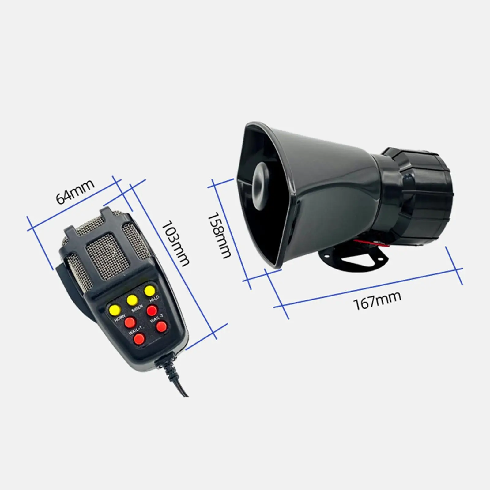 Car Horn 7 Tone Universal Easy to Use Electronic Warning Car Truck Alarm Speaker for Boat Motorcycle Lorry Car Truck premium