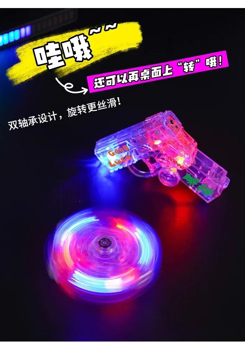 2025 New Creative Luminous Transparent Gyroscope Lighter 2-in-1 Folding Rotating Decompression Windproof Lighter Men's Gift