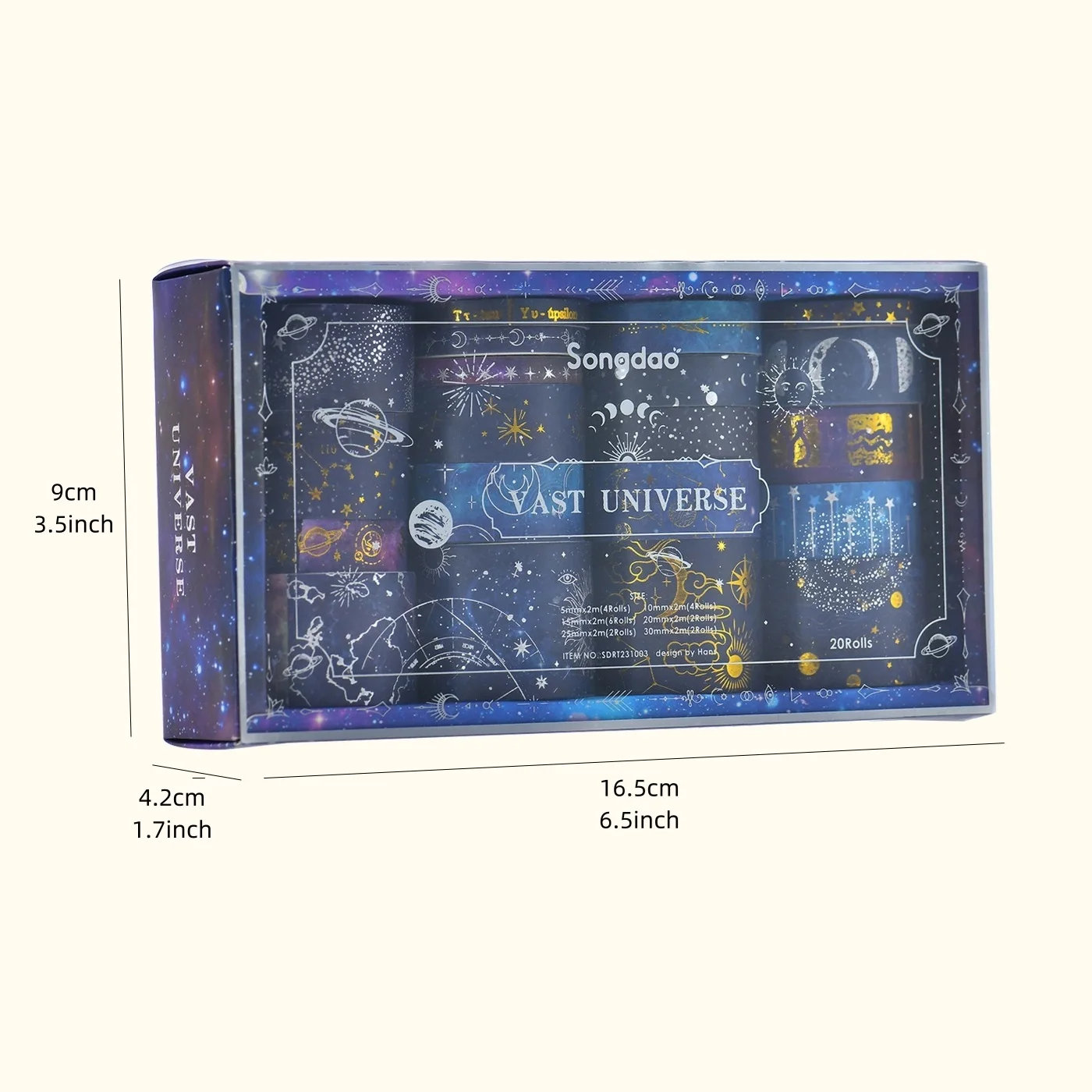 20 Rolls Vast Universe Washi Tape Set Galaxy Star Moon Gold Silver Stamping Adhesive Masking Tapes Decoration Stickers A7603 5