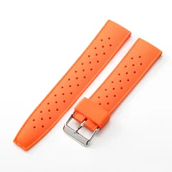 Premium Tropic Rubber Quick Release Watch Strap, 20mm/22mm - Ideal for Diving and Smart Watches (Orange)