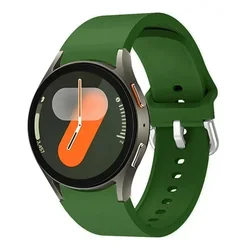 Premium No Gap Silicone Sports Watch Strap - Soft and Comfortable Bracelet Band for Galaxy Watch 7 (ArmyGreen)