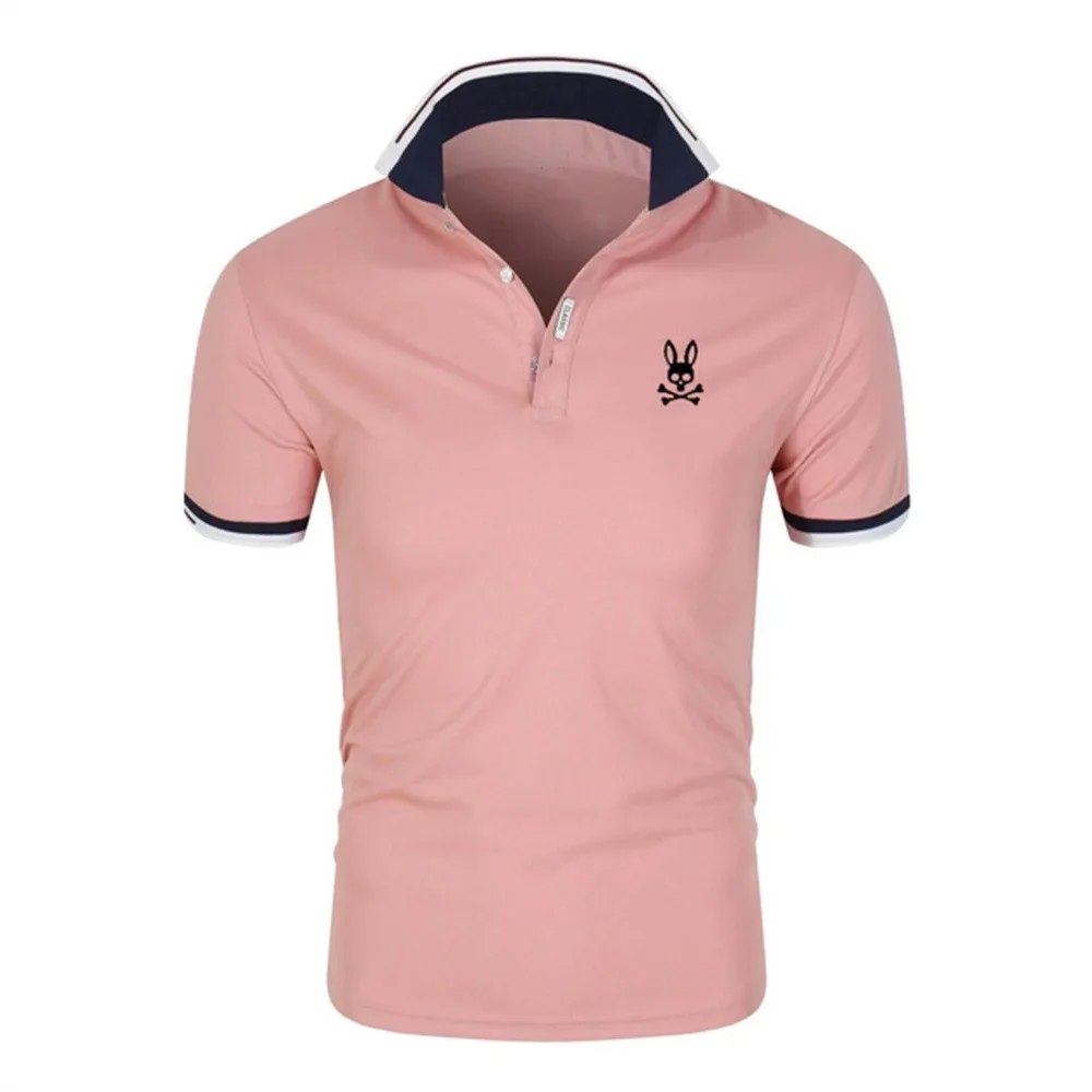 

Men's T-shirt Short Sleeve Polo Skull Rabbit Head Men's Golf Top Business Social New Summer Breathable Fashion Casual Shirt