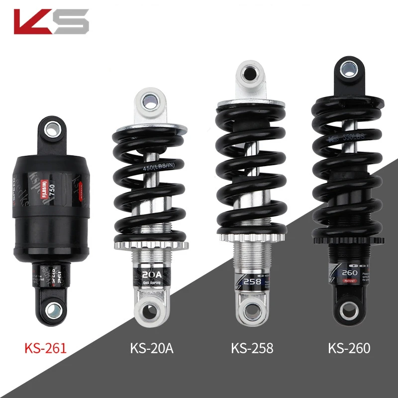 WATPET KS-258 Bicycle Coil Spring Rear Shock Absorbers 150 160 165 170mm Alloy Universal Electric Scooter Rear Shock Absorbers KS for Bike