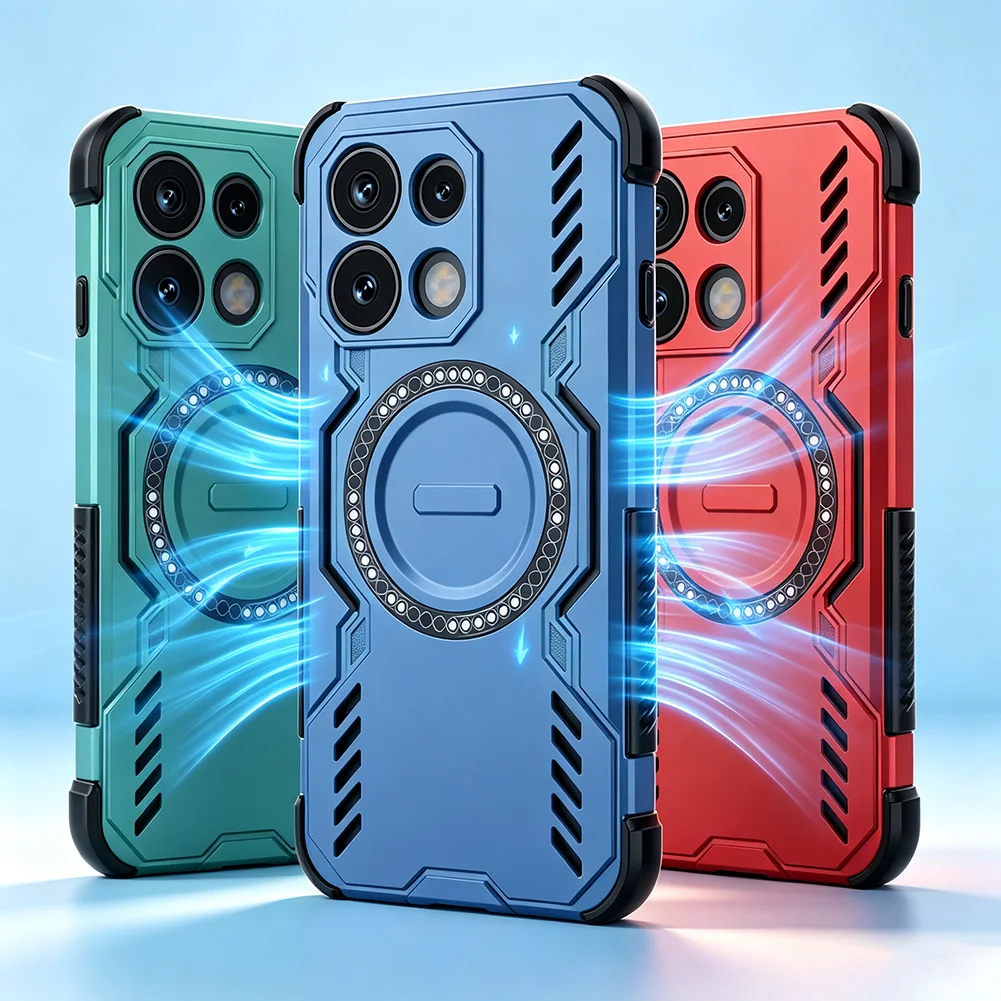 Cooling and Breathable Magnetic Ring Phone Case with Heat Dissipation