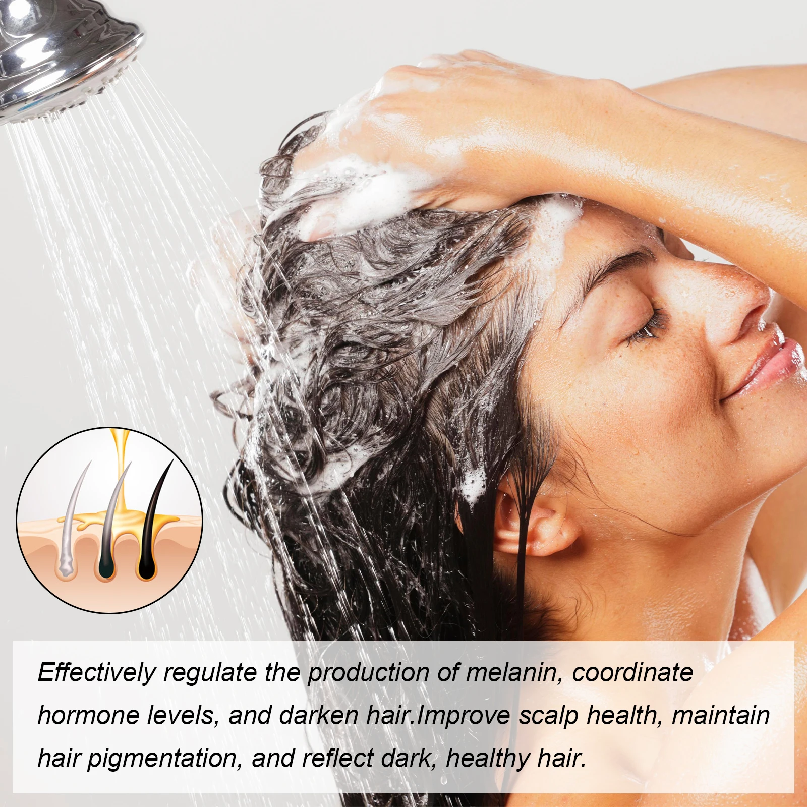 EELHOE Hair Dye Shampoo Polygonum Multiflorum Fast Hair Dye Shampoo Covers Gray Herbal Ingredient White To Black For Women Men 4