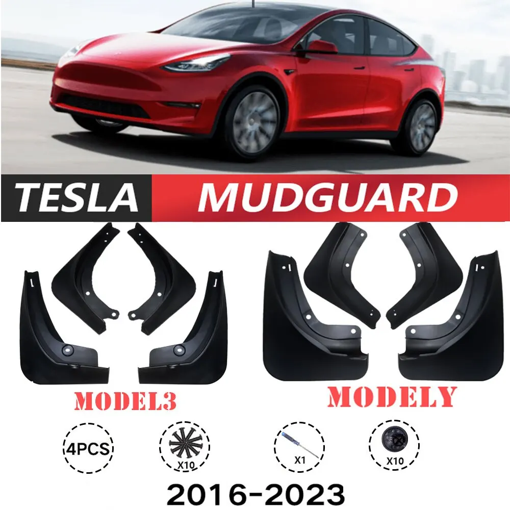 Car Mud Flaps Splash Guards Fit for Tesla Model 3 Model Y Front And Rear Wheel Fenders No Drilling Fender Accessories 2016 -
