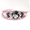 Hot Anime Jujutsu Kaisen Choso Suguru Geto Gojo Sukuna Pink Leather Bracelet Glass Cabochon Button Multilayer Bangles Wristband 5
